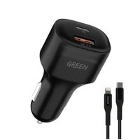 Dual Port Car Charger 20W with PVC Type-C to Lightning Cable – GNCQC3PDUBK