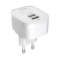 LDNIO A201 2.4A Dual Usb Ports Fast Charge with Type C Cable