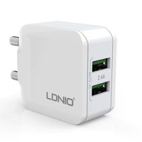 LDNIO A2201 2.4A Dual USB Charging Head With iPhone Lightning Cable