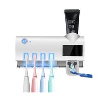 Toothbrush holder with UV sterilizer - white