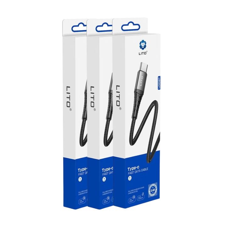 LITO LD08T 2.4A Braided USB-A Type - C USB Data Cable - Image 2