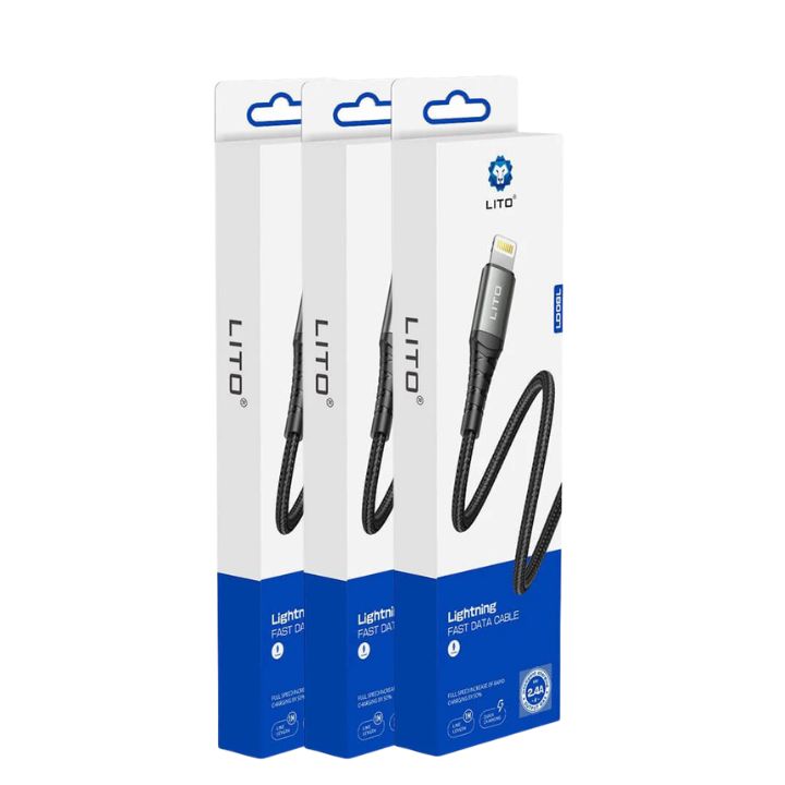 LITO LD08L 2.4A Braided USB-A Lightning USB Data Cable - Image 3