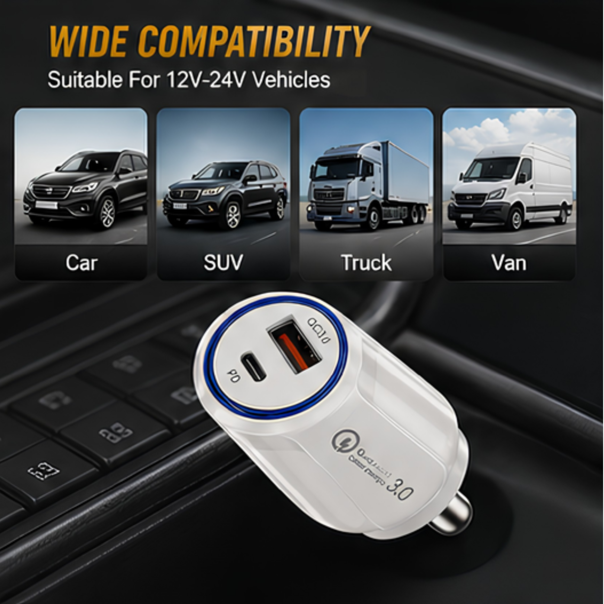 20W Fast Car Charger (USB A+ Type C) - Image 4